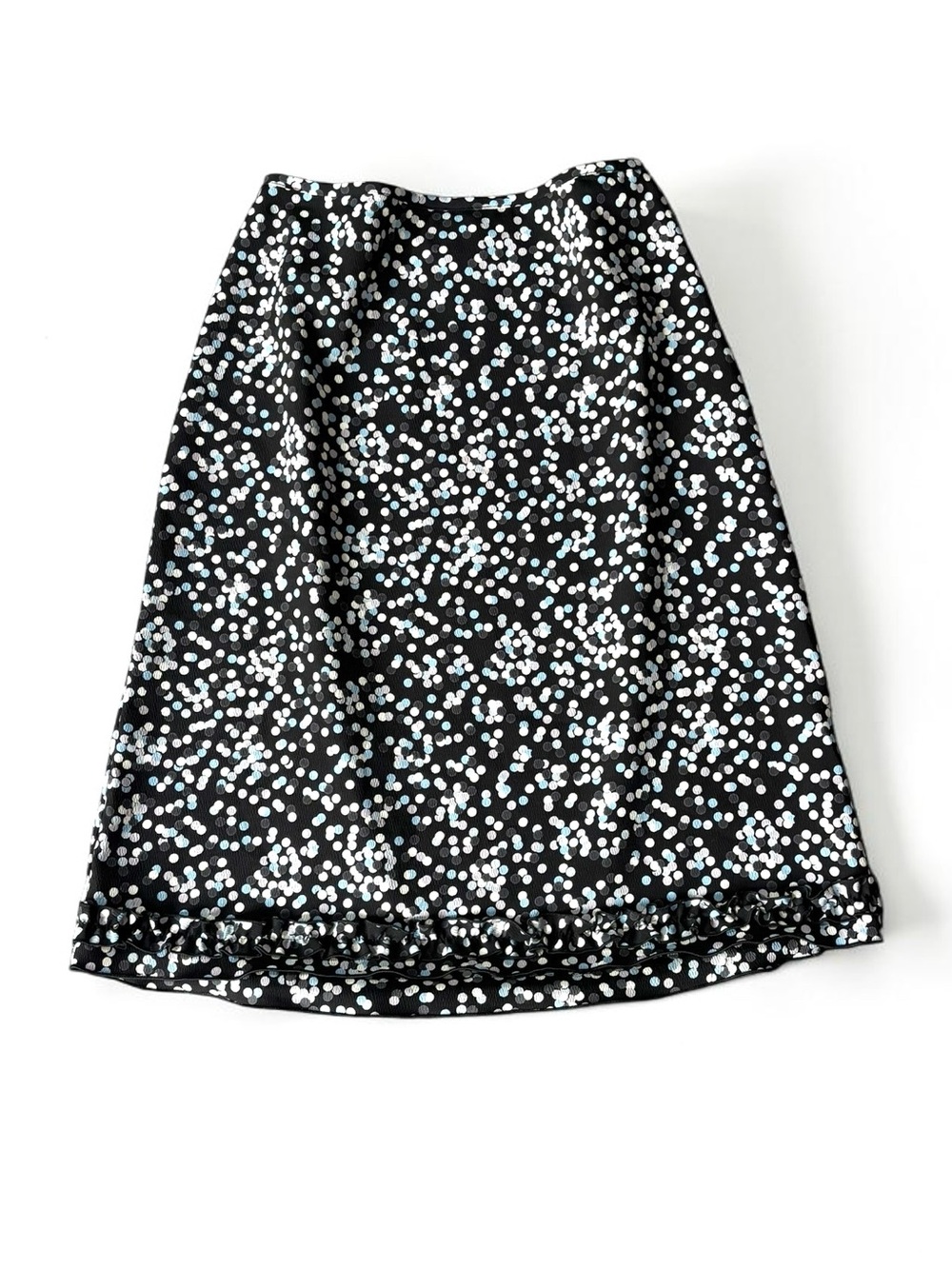 The Limited Chocolate Brown Aqua Polka Dot Skirt Y2K Ruffles Flirty Vintage 6